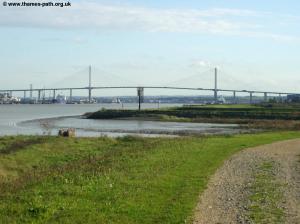 The river Darent mouth and QE2 bridge