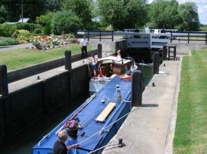 Boats passing through the lock