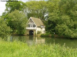 The boat house across the river