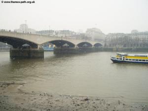 Waterloo bridge in snow