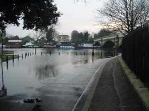 Twickenham Railway bridge, and the flooding